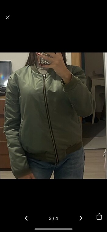 s Beden Haki yeşili bomber ceket