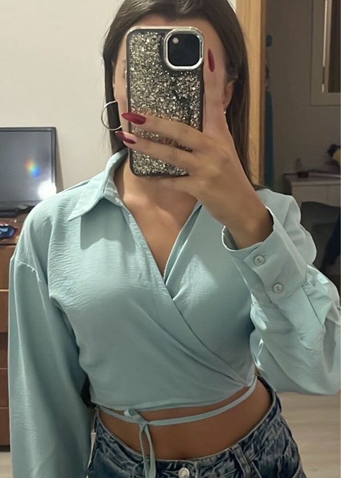 Belden bağlamalı bluz - Görsel 2