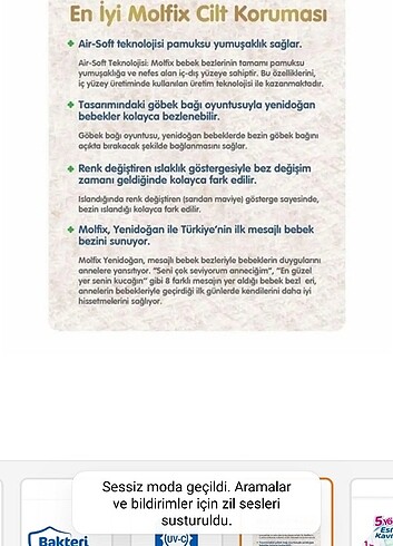 1 Beden: 2-5 kg Beden Renk Bebek bezi