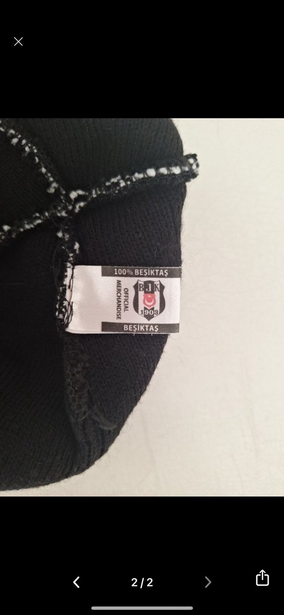 Erkek Beyaz Siyah Kareli Bere Beşiktaş - Görsel 3