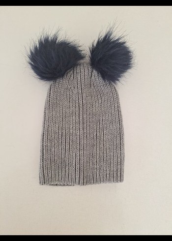 Koton Gri Kadın Triko Bere, ponpon Detaylı - Görsel 2