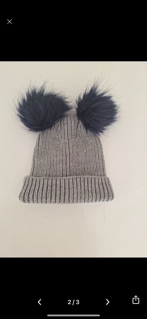 Koton Gri Kadın Triko Bere, ponpon Detaylı - Görsel 3