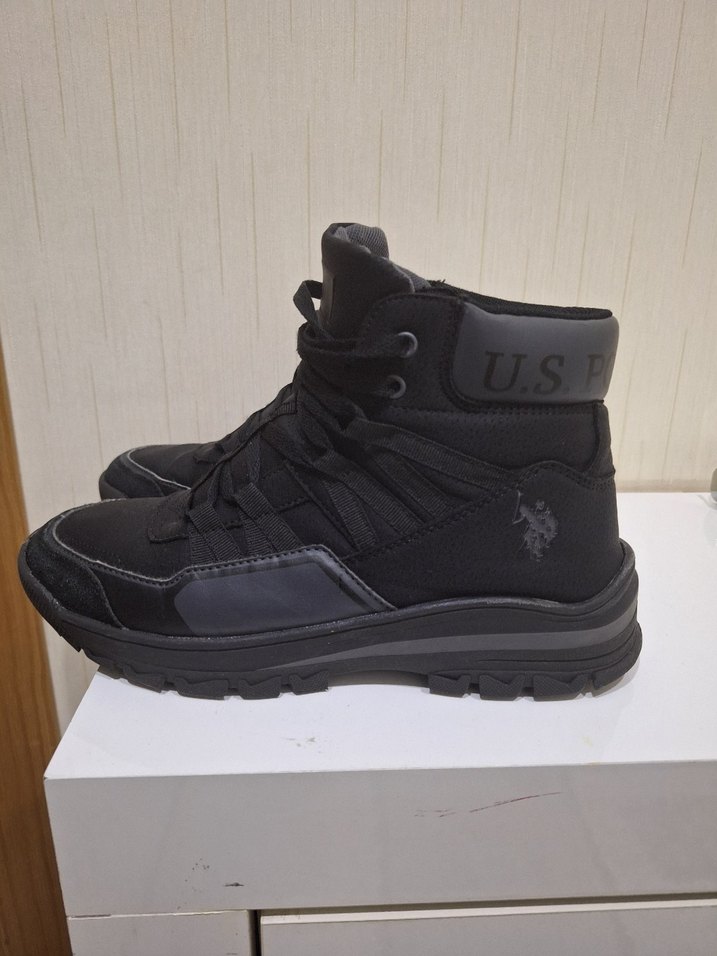 u.s polo marka Siyah Spor Tarz Erkek Kauçuk Bot - Görsel 4