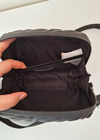 zara Siyah Zebra Desenli erkek Çapraz Çanta - Görsel 5