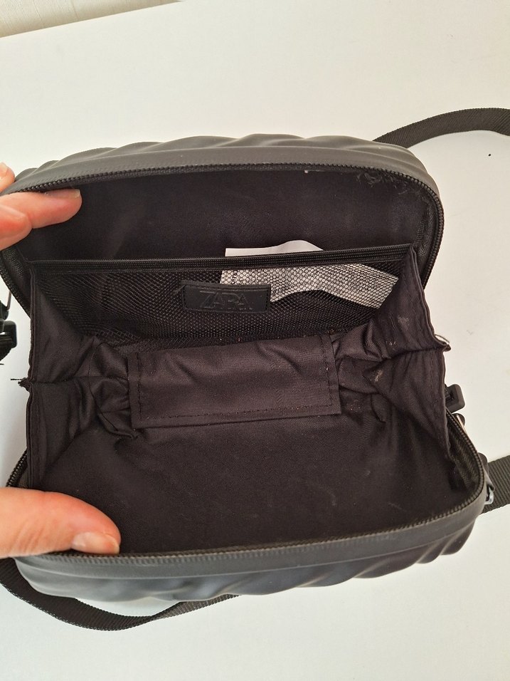 zara Siyah Zebra Desenli erkek Çapraz Çanta - Görsel 4