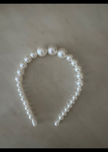 İnci Detaylı Bej Saç Tacı - Görsel 2