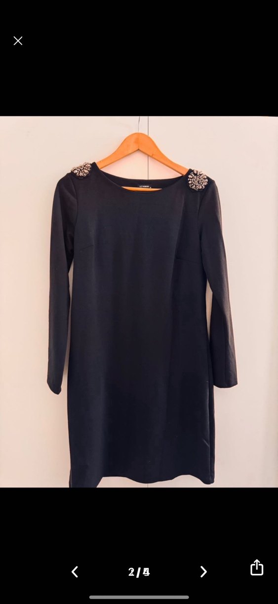 Lcw marka Uzun Kollu Siyah Midi Elbise - Görsel 2