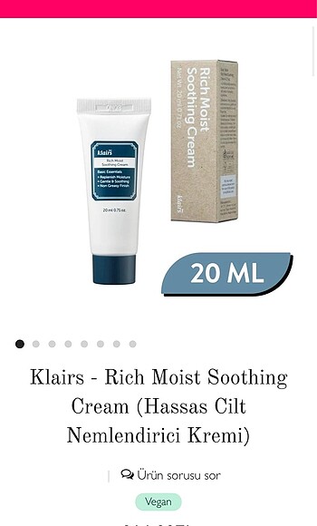 Klairs Nemlendirici Krem 20 ml