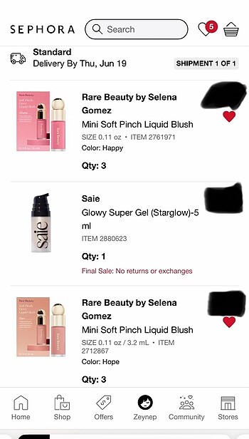 Beden Renk Rare Beauty Mini Allık Happy