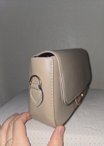 Bej Deri Tokalı Kadın Çanta - Görsel 2