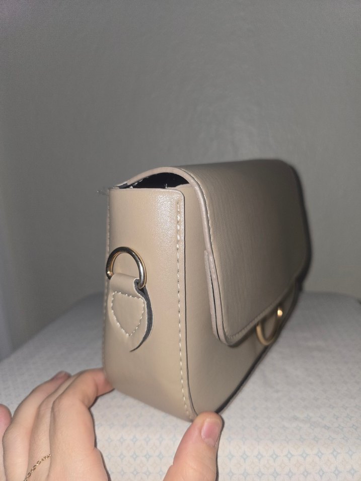 Bej Deri Tokalı Kadın Çanta - Görsel 2