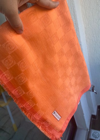 Parlak Turuncu Drapeli Street Wear Şal
