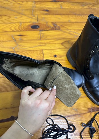 Siyah Bağcıklı Gerçek Deri Bot - Görsel 4