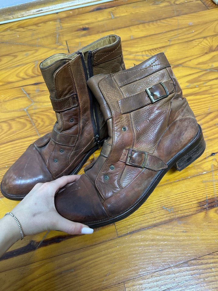 Erkek Kahverengi Gerçek Deri Bot - Görsel 3