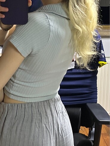 xs Beden mavi Renk Koton Bebe Mavisi Crop