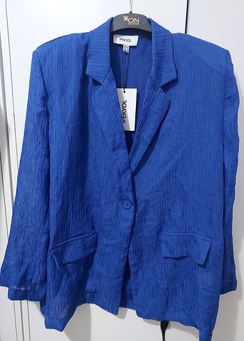 Mavi Kadın Keten Blazer Ceket - Görsel 4