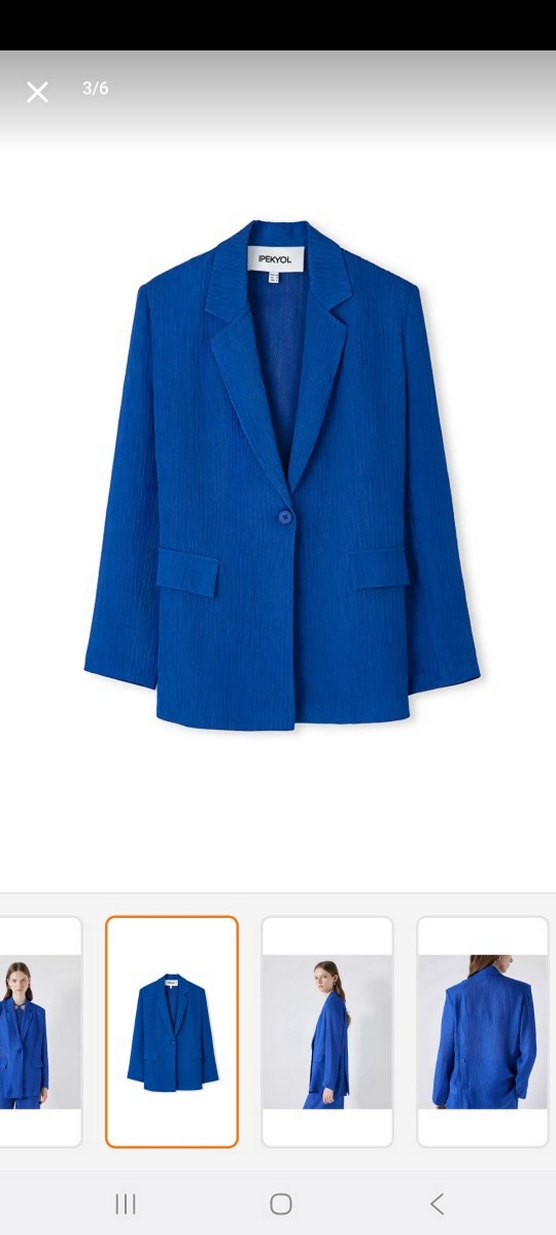 Mavi Kadın Keten Blazer Ceket - Görsel 2