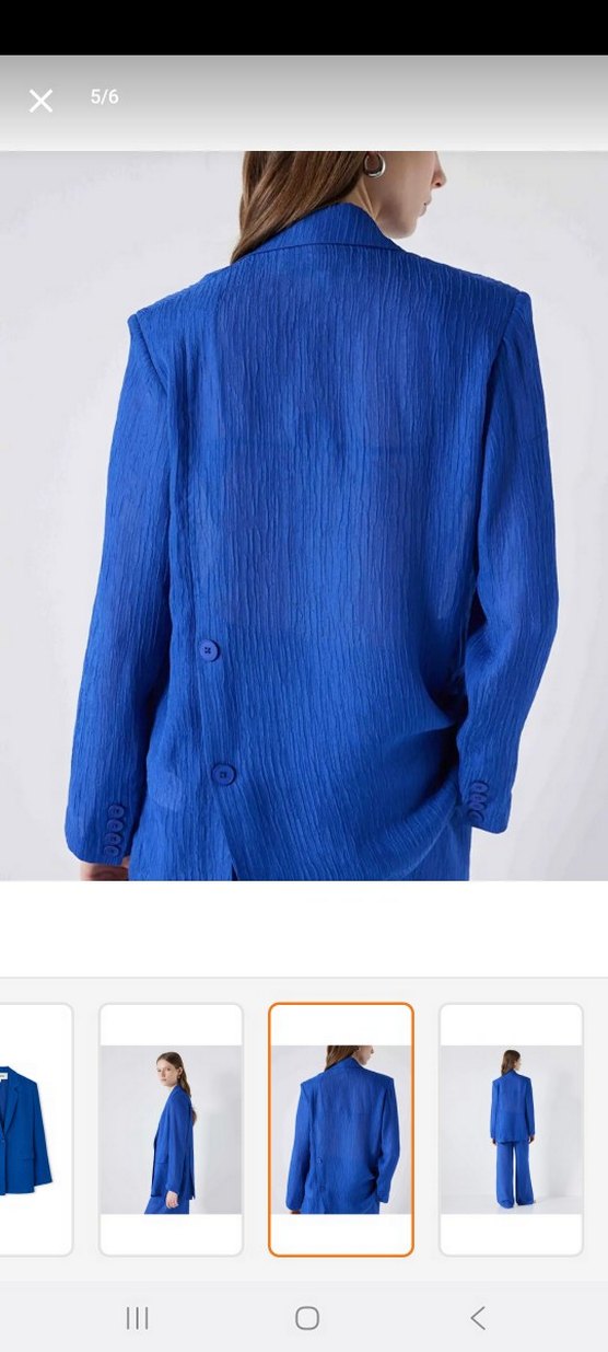 Mavi Kadın Keten Blazer Ceket - Görsel 3