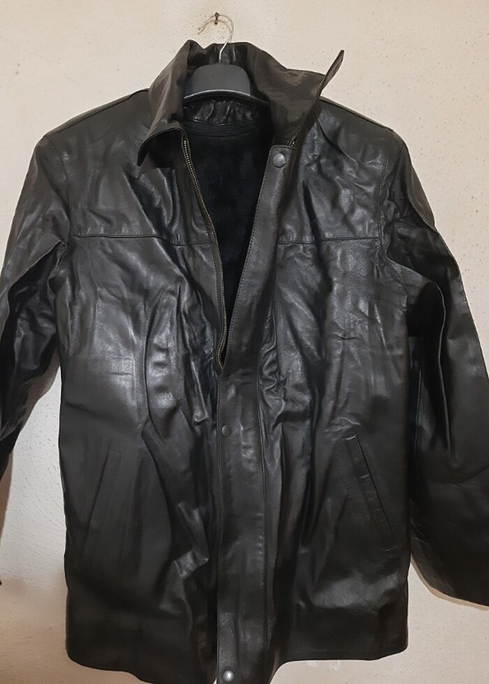 Erkek Hakiki Deri Mont - Görsel 4