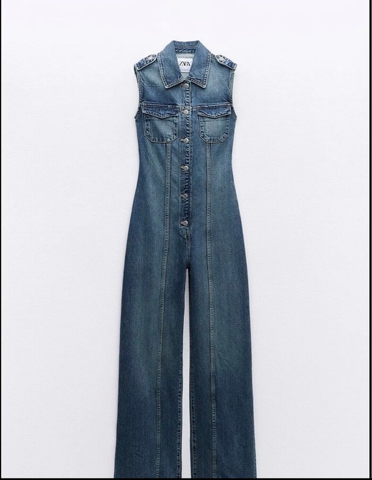 Zara denim kot tulum - Görsel 2