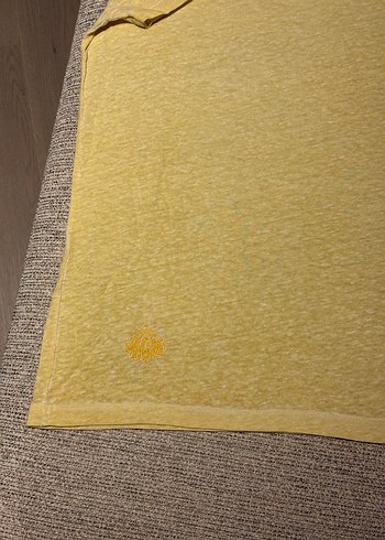 Erkek Sarı Kısa Kollu ipeksi yumuşak Tişört - Görsel 4