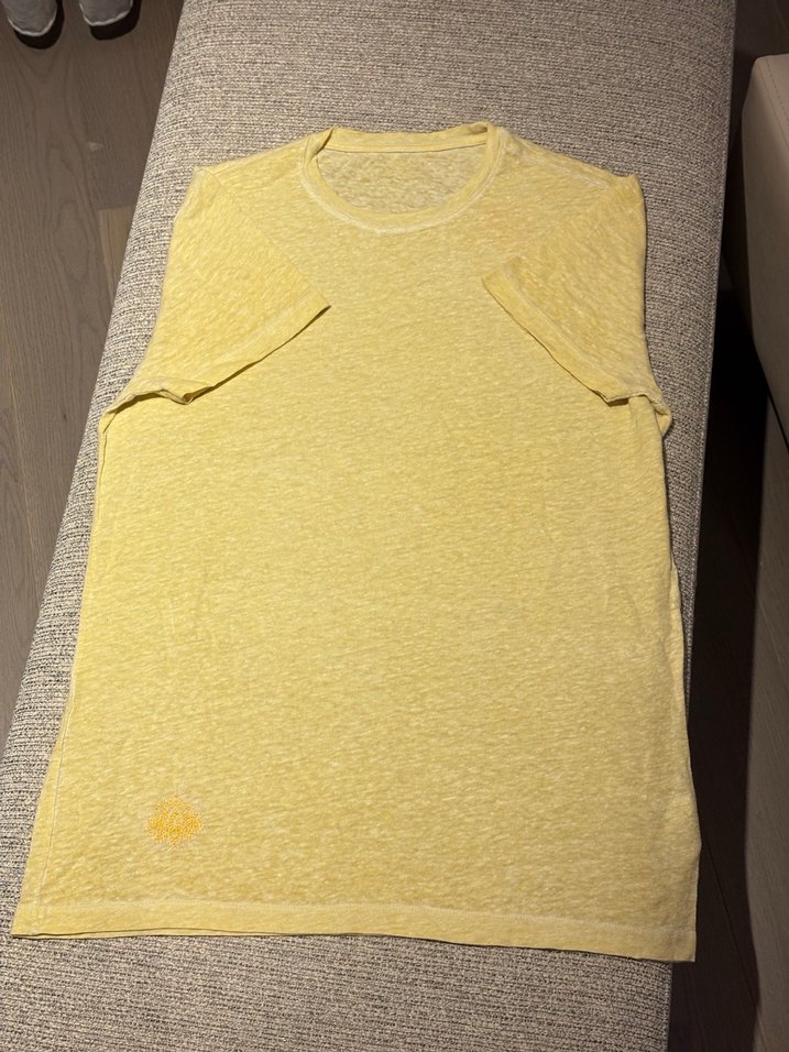 Erkek Sarı Kısa Kollu ipeksi yumuşak Tişört - Görsel 2