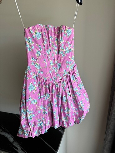 Zara çiçekli balon elbise