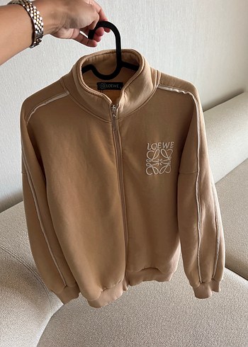 Bej Fermuarlı Kadın Sweatshirt hırka