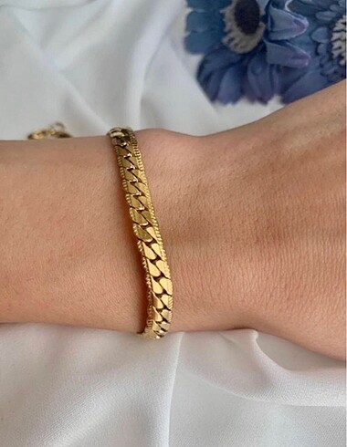 Bileklik örgü burgu gold yassı yılan