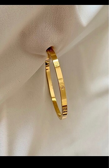 Cartier kelepçe Çelik gold taşlı bileklik bilezik