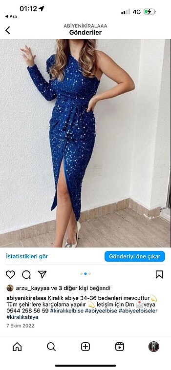 xs Beden lacivert Renk Abiye