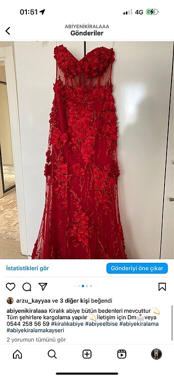s Beden kırmızı Renk Abiye