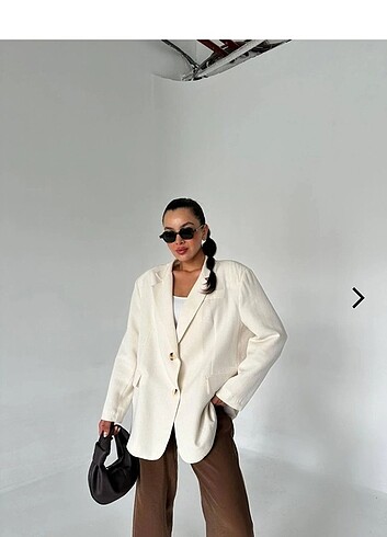 Keten blazer ceket oversize.