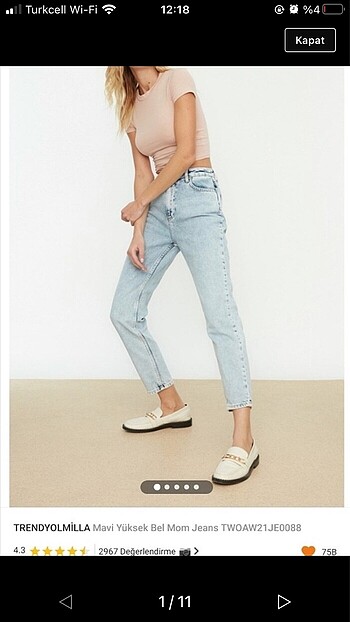 trendyol milla yüksek bel mom jean