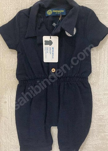 Düğmeli Lacivert Denim Bebek Tulum - Görsel 3