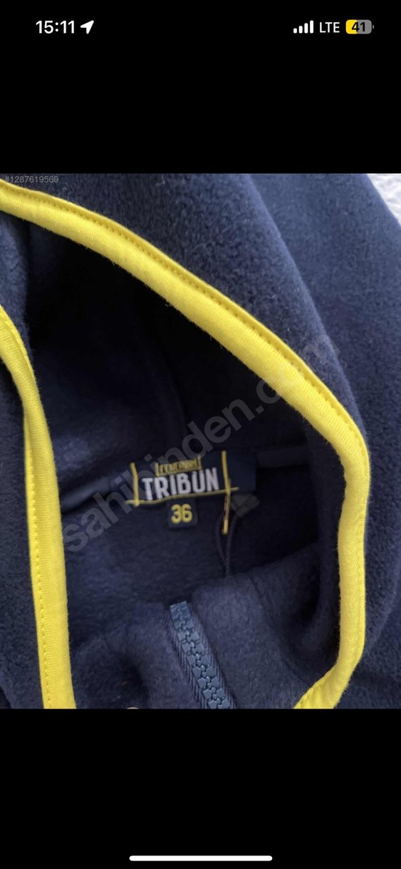 Sarı Nakışlı Kapüşonlu Erkek Sweatshirt - Görsel 4