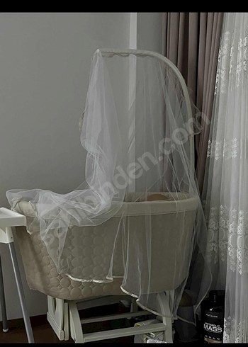 Beyaz Bebek Beşiği ve Tül Cibinlik - Görsel 2