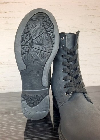 Kinetix Gri Kadın Blok Topuklu Goth Bot - Görsel 6