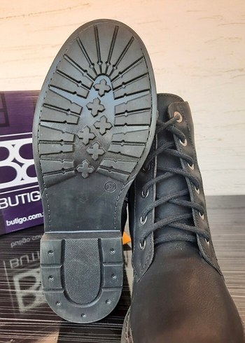 Butigo Siyah Deri Bağcıklı Kadın Bot - Görsel 5