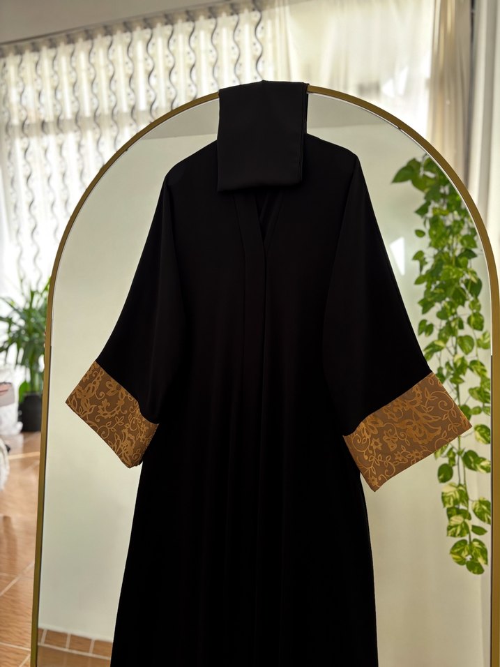 Siyah abaya şalı takım - Görsel 2