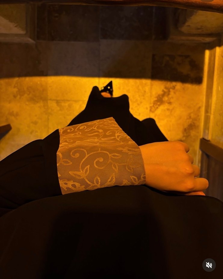 Siyah abaya şalı takım - Görsel 3