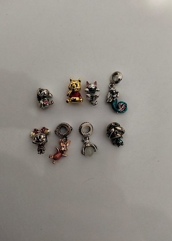 Kadın Çok Renkli İşlemeli Boncuklu Charm Seti