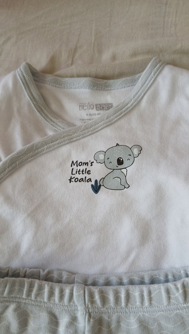 Uzun Kollu Gri Bebek Takımı - Görsel 2