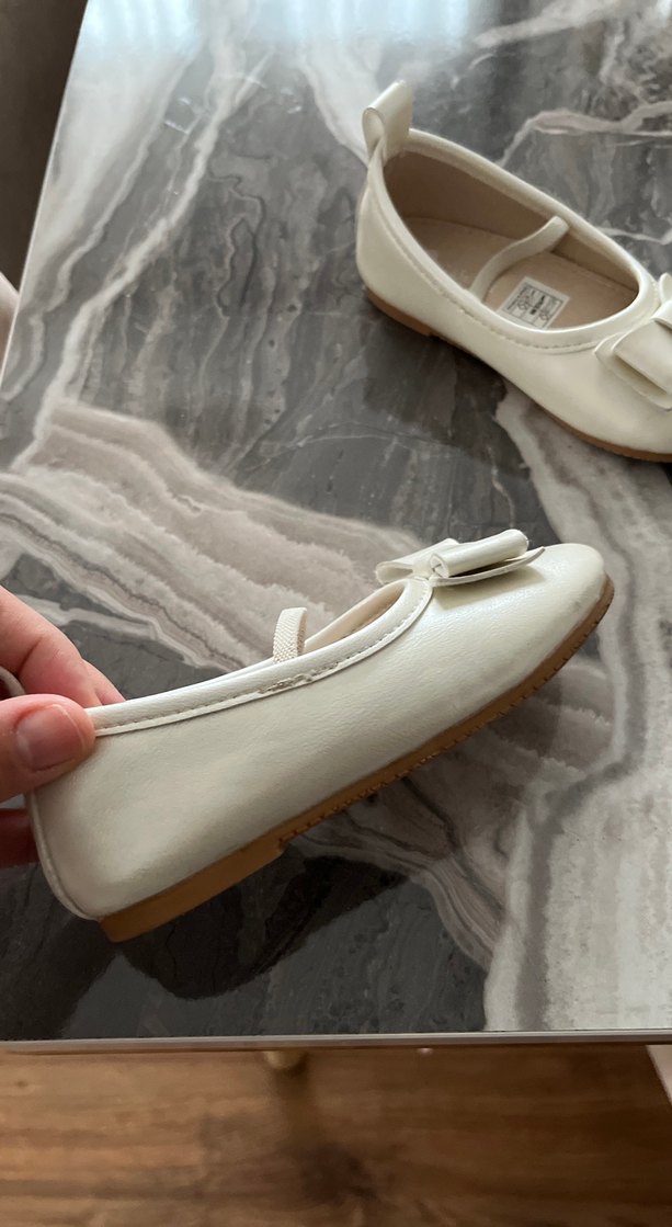 Kız Çocuk Beyaz Fiyonklu Babet - Görsel 2