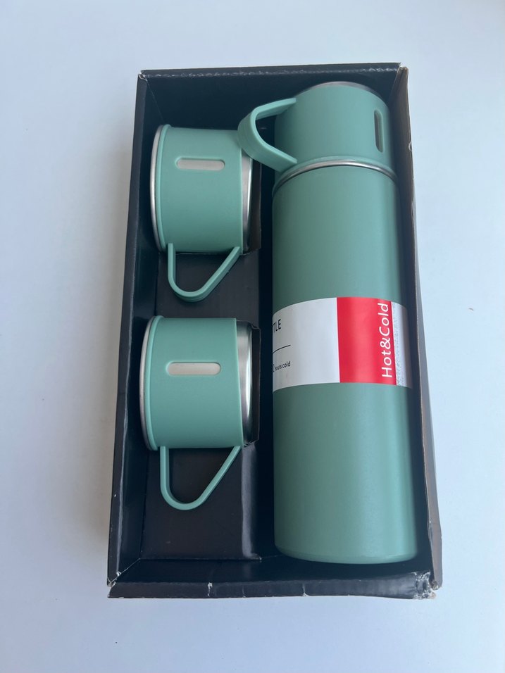 500ml Turkuaz Vakumlu Termos Seti - Görsel 2