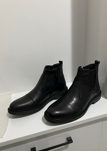 Siyah Deri Erkek Bot - derimod - Görsel 5