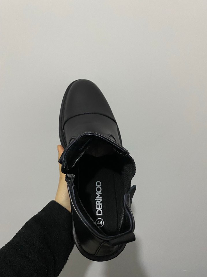 Siyah Deri Erkek Bot - derimod - Görsel 2