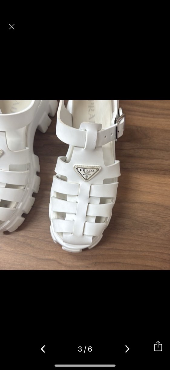 Prada Beyaz Platform Topuklu Sandalet - Görsel 3