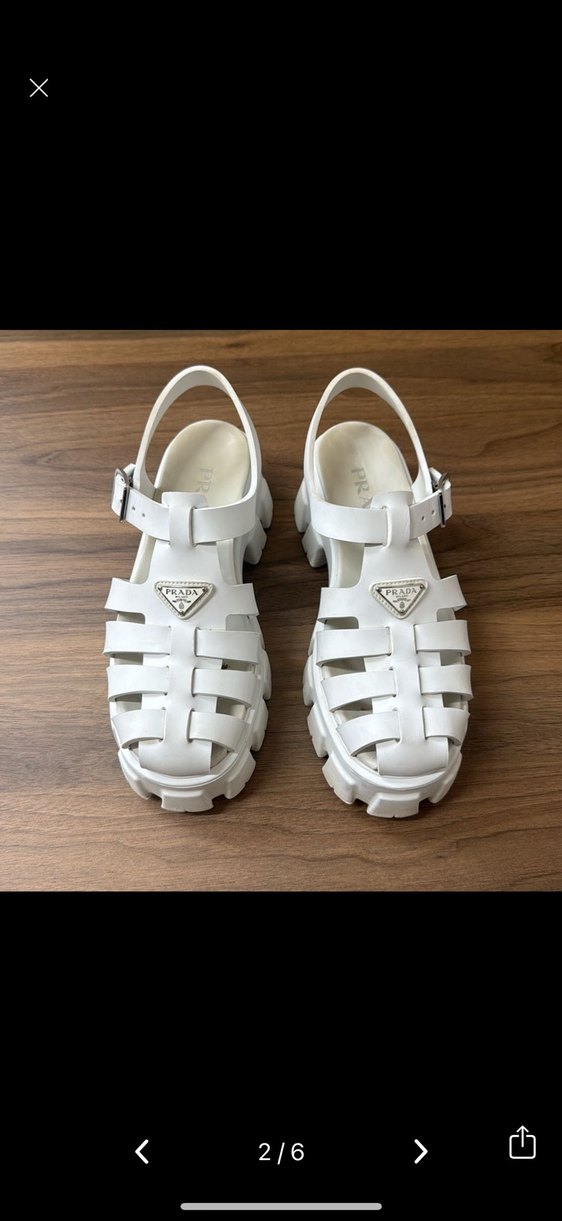 Prada Beyaz Platform Topuklu Sandalet - Görsel 2