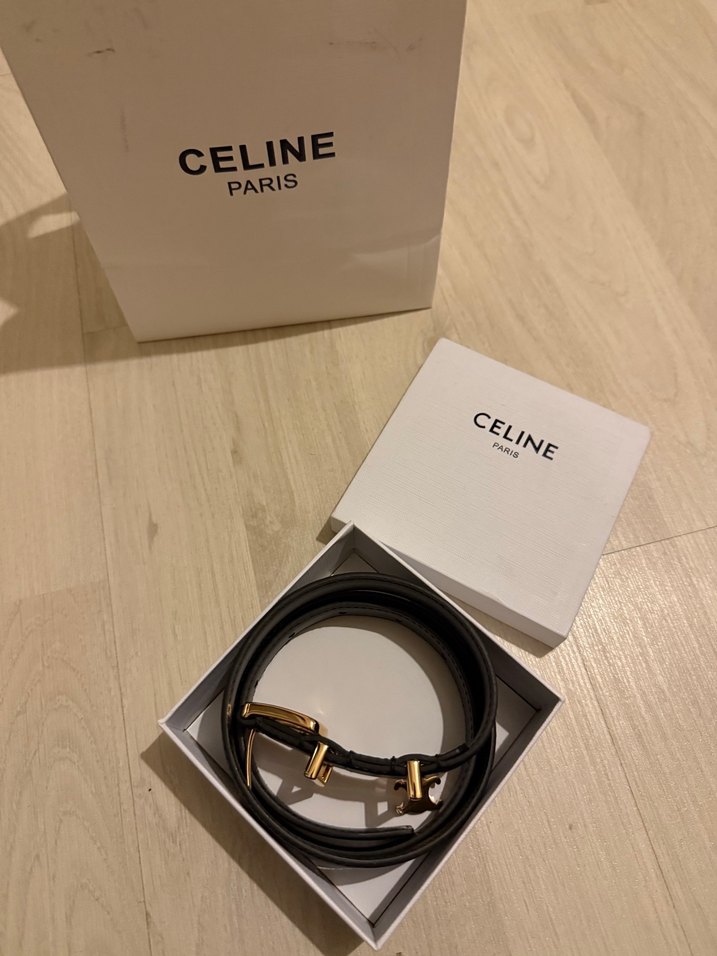 Celine charm Altın Tokalı Deri Kadın Kemer - Görsel 5